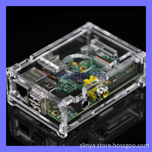 Transparent Acrylic Raspberry Pi Case Enclosure Computer Box Clear Hard Aluminum Heatsink Model B (PI-B1)